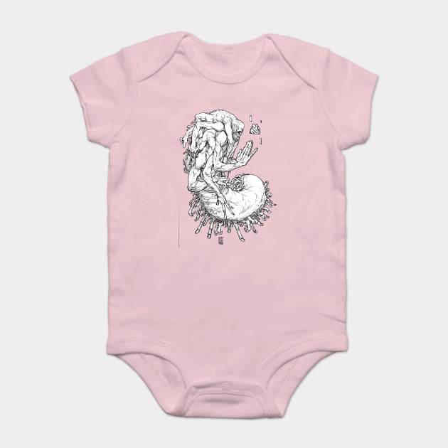 Praying Milipede (BW) Baby Bodysuit by FUELSTAINS